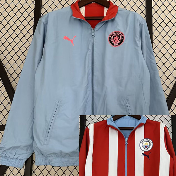 2023 Man City Blue & Red Double Sided Windbreaker (双面风衣)