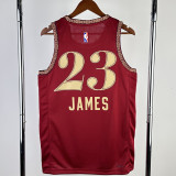 2023-24 Cleveland Cavaliers JAMES #23 Red City Edition Top Quality Hot Pressing NBA Jersey