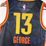 2023-24 OKC Thunder GEORGE #13 Dark Blue City Edition Top Quality Hot Pressing NBA Jersey