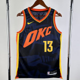 2023-24 OKC Thunder GEORGE #13 Dark Blue City Edition Top Quality Hot Pressing NBA Jersey