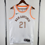 2023-24 Sa Spurs DUNCAN #21 White City Edition Top Quality Hot Pressing NBA Jersey