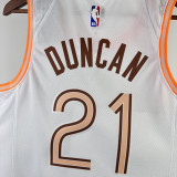 2023-24 Sa Spurs DUNCAN #21 White City Edition Top Quality Hot Pressing NBA Jersey
