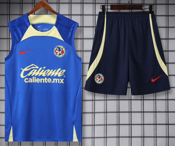 2024-25 Club America Blue Tank top and shorts suit