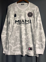 2023-24 Inter Miami Grey White Joint Edition Long Sleeve Soccer Jersey (长袖) 猿