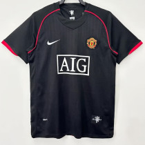 2007-2008 Man Utd Away Black Retro Soccer Jersey