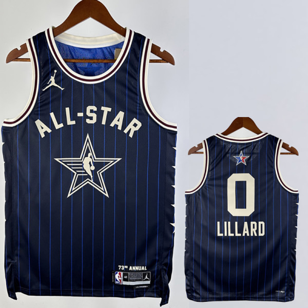 2023-24 ALL-STAR LILLARD #0 Blue Top Quality Hot Pressing NBA Jersey