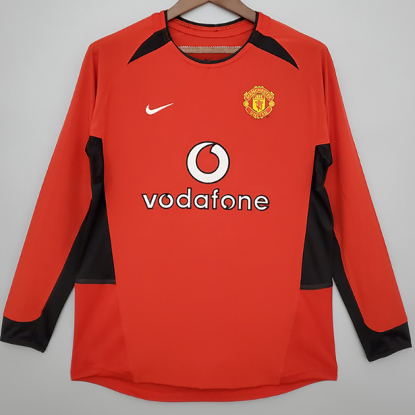 2002-2004 Man Utd Home Long Sleeve Retro Soccer Jersey (长袖)