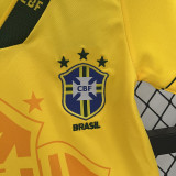 1994 Brazil Home Kids Retro Soccer Jersey