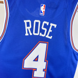 2021-22 KNICKS ROSE #4 Blue Top Quality Hot Pressing NBA Jersey (Trapeze Edition) 飞人版
