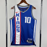 2023-24 Kings SABONIS #10 Blue City Edition Top Quality Hot Pressing NBA Jersey