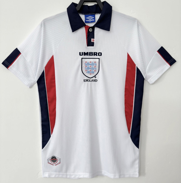 1998 England Home Retro Soccer Jersey