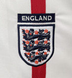 2002 England Home White Retro Soccer Jersey