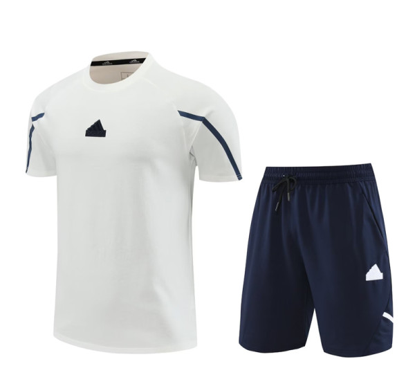 2024-25 AD White Training Short Suit #3333(High Quality)纯棉纱