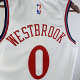 2024-25 Clippers WESTBROOK #0 White City Edition Home Top Quality Hot Pressing NBA Jersey