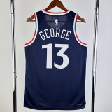 2024-25 Clippers GEORGE #13 Navy Blue Away Top Quality Hot Pressing NBA Jersey