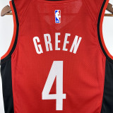 2022-23 ROCKETS GREEN #4 Red Away Top Quality Hot Pressing NBA Jersey