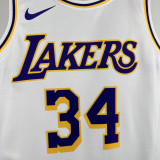 2022-23 LAKERS O'NEAL #34 White Top Quality Hot Pressing NBA Jersey(圆领)