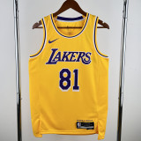 2022-23 LAKERS CHAEWON #81 Yellow Top Quality Hot Pressing NBA Jersey(圆领)