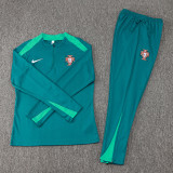 2024-25 Portugal Green Half Pull Tracksuit (半拉链)