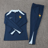 2024-25 France Royal blue Half Pull Tracksuit (半拉链)