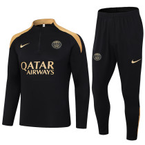 2024-25 PSG Black Half Pull Tracksuit (半拉链)