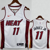 2022-23 HEAT JAQUEZ JR. #11 White Top Quality Hot Pressing NBA Jersey (V领）