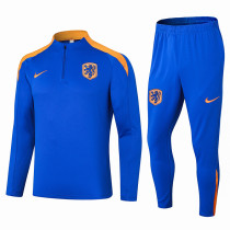 2024-25 Netherlands Fancy Blue Half Pull Tracksuit (半拉链)