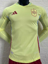 2024-25 Spain Away Long Sleeve Player Version Soccer Jersey (长袖球员)