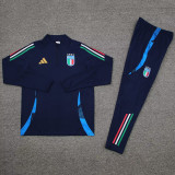 2024-25 Italy Royal Blue Kids Half Pull Tracksuit (童装)(半拉链)