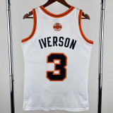 2006-07 Nuggets IVERSON #3 White Retro Top Quality Hot Pressing NBA Jersey