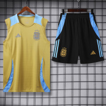 2024-25 Argentina Earthy Gold Tank top and shorts suit