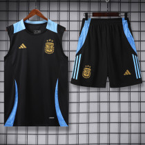 2024-25 Argentina Black Tank top and shorts suit