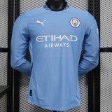 2024-25 Man City Home Long Sleeve Player Version Soccer Jersey (长袖球员)
