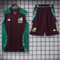 2024-25 Mexico Maroon Tank top and shorts suit