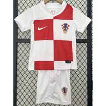 2024-25 Croatia Home Kids Soccer Jersey