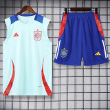 2024-25 Spain Light blue Tank top and shorts suit