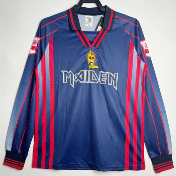 1998 West Ham Iron Maiden Home Long Sleeve Retro Soccer Jersey (长袖)