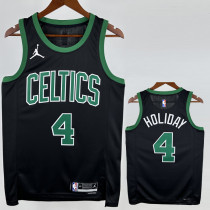 2022-23 Celtics HOLIDAY #4 Black Top Quality Hot Pressing NBA Jersey (Trapeze Edition) 飞人版