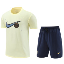 2024-25 PSG Beige Training Short Suit (High Quality)纯棉纱