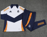 2024-25 RMA White Half Pull Tracksuit (半拉链)