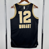 2023-24 Grizzlies MORANT #12 Black Glory Edition Top Quality Hot Pressing NBA Jersey 荣耀版