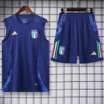 2024-25 Italy Royal blue Tank top and shorts suit