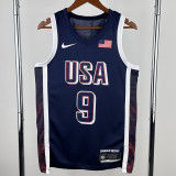 2024 Olympic Game USA HALIBURTON # 9 Dark Blue Basketball Jersey