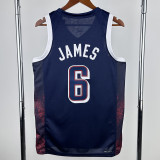 2024 Olympic Game USA JAMES # 6 Dark Blue Basketball Jersey