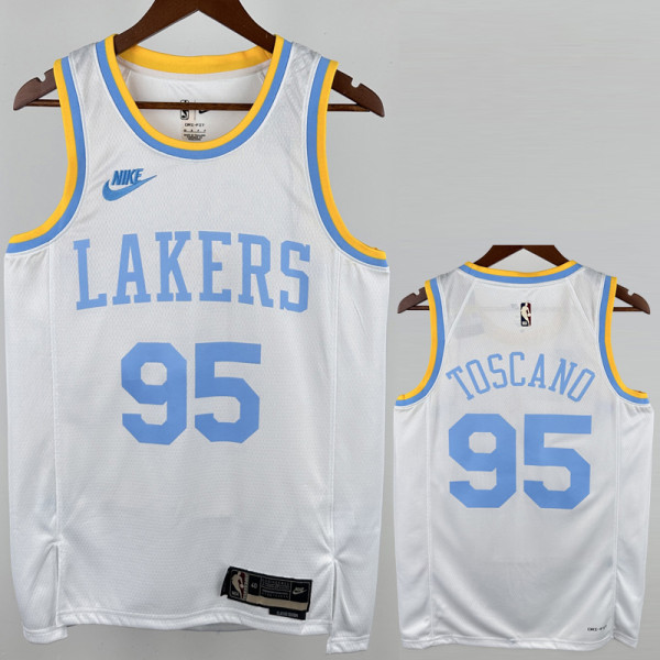 2022-23 Lakers TOSCANO #95 White Retro Top Quality Hot Pressing NBA Jersey