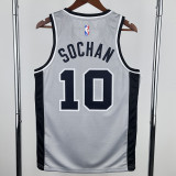 2020-21 SA Spurs SOCHAN #10 Grey Top Quality Hot Pressing NBA Jersey (Trapeze Edition) 飞人版