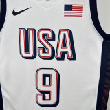 2024 Olympic Game USA HALIBURTON # 9 White Basketball Jersey