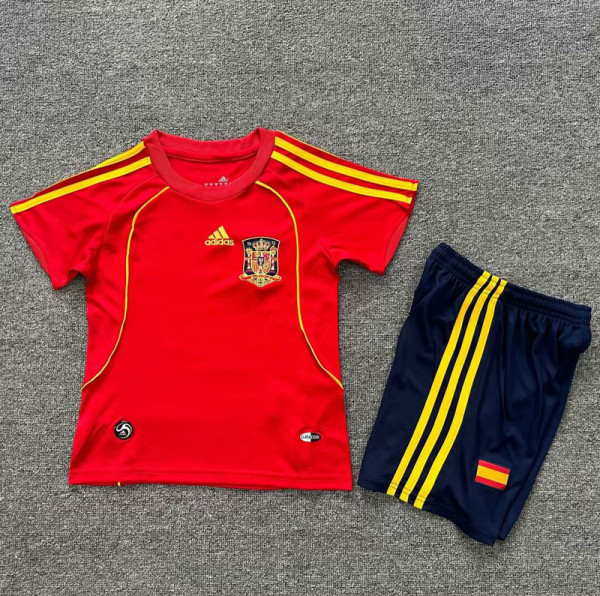 2008 Spain Home Kids Retro Soccer Jersey