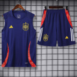 2024-25 Spain Royal blue Tank top and shorts suit