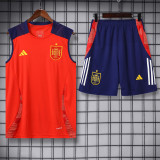 2024-25 Spain Red Tank top and shorts suit